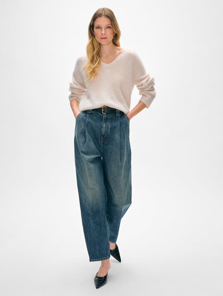 Brushed Cashmere Easy V Neck