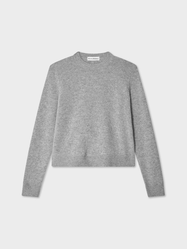 Cashmere Rib Trim Crewneck