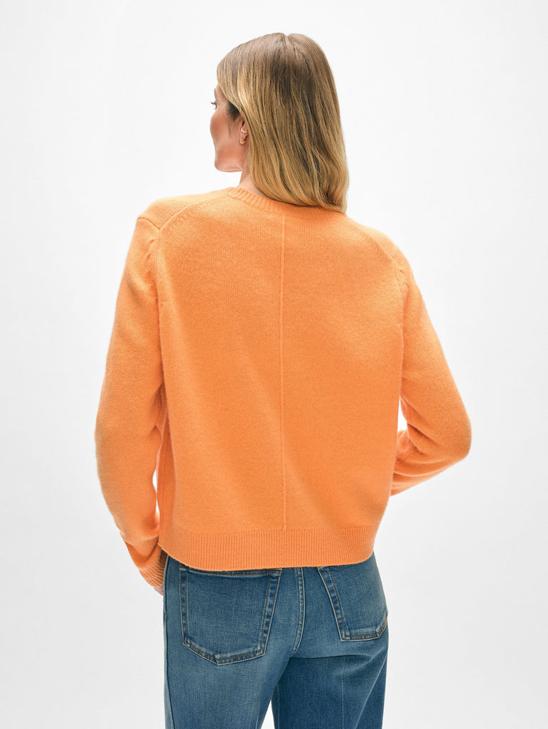 Cashmere Rib Trim Crewneck