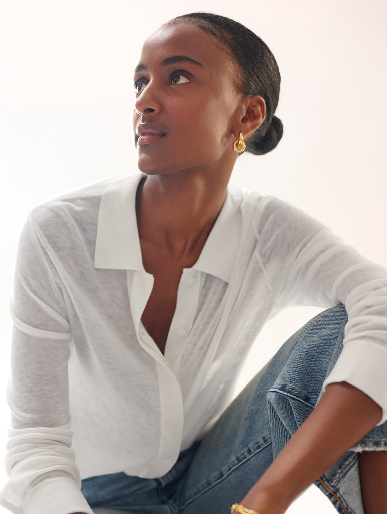 Superfine Cashmere Button Down