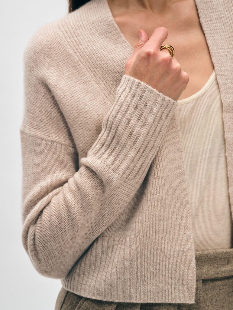 Cashmere Open Front Cardigan