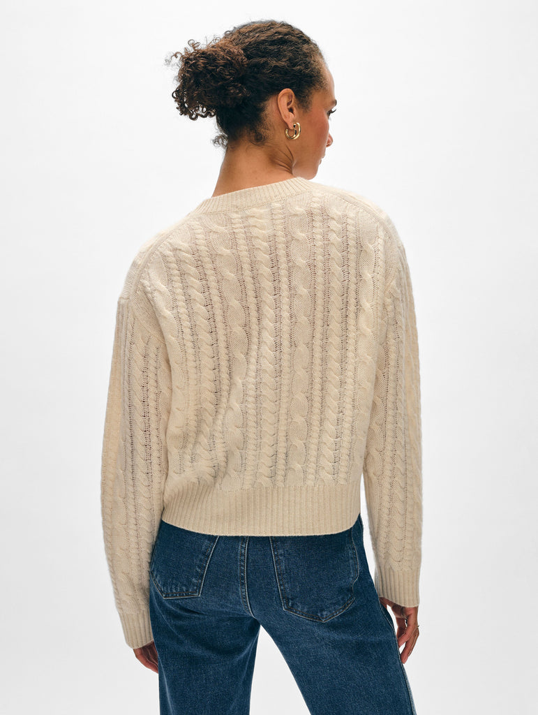 Cashmere Mixed Cable Crewneck