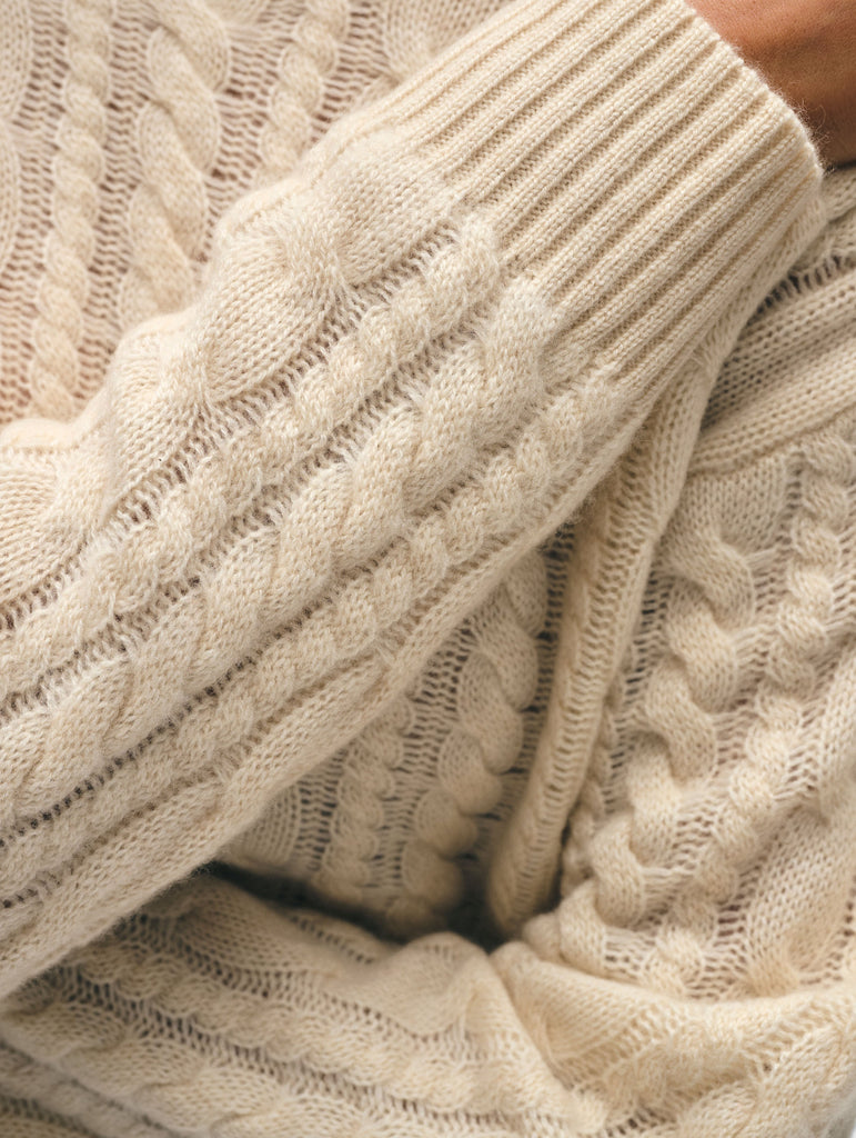 Cashmere Mixed Cable Crewneck