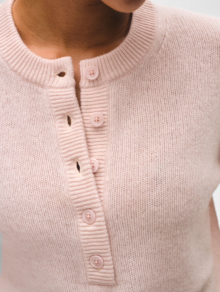 Cashmere Rib Trim Henley